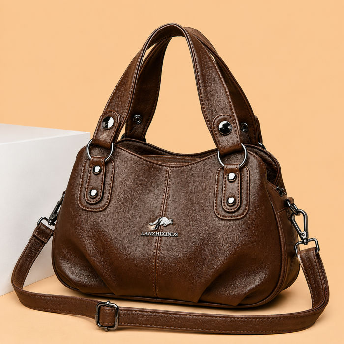 Premium 3-Layer Women’s Handbag (Coffee)