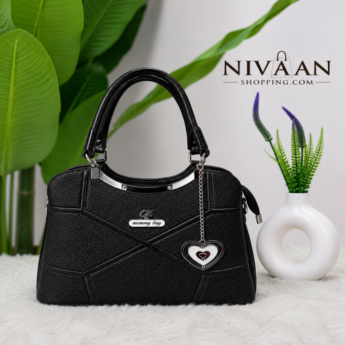 PREMIUM ELEGANCE LADIES HANDBAG WITH LONG STRAP(Black)